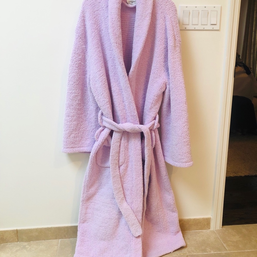 Kashwere shawl collar robe in lavender